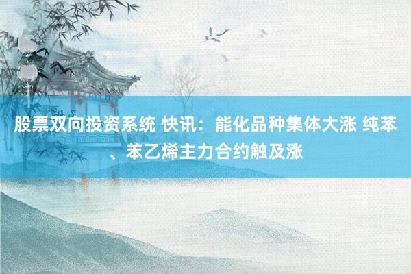股票双向投资系统 快讯：能化品种集体大涨 纯苯、苯乙烯主力合约触及涨